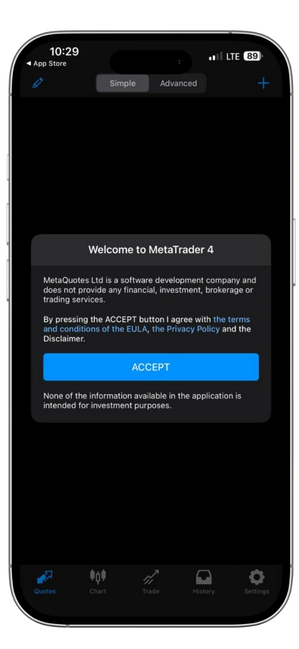 آموزش نصب متاتریدر4 برای ios