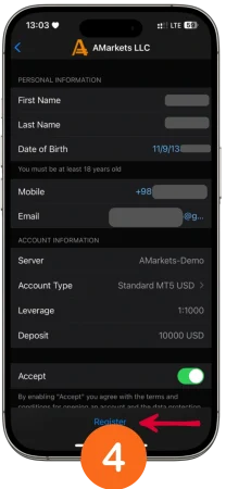ورود به اکانت متاتریدر 4 و 5 از طریق موبایل
