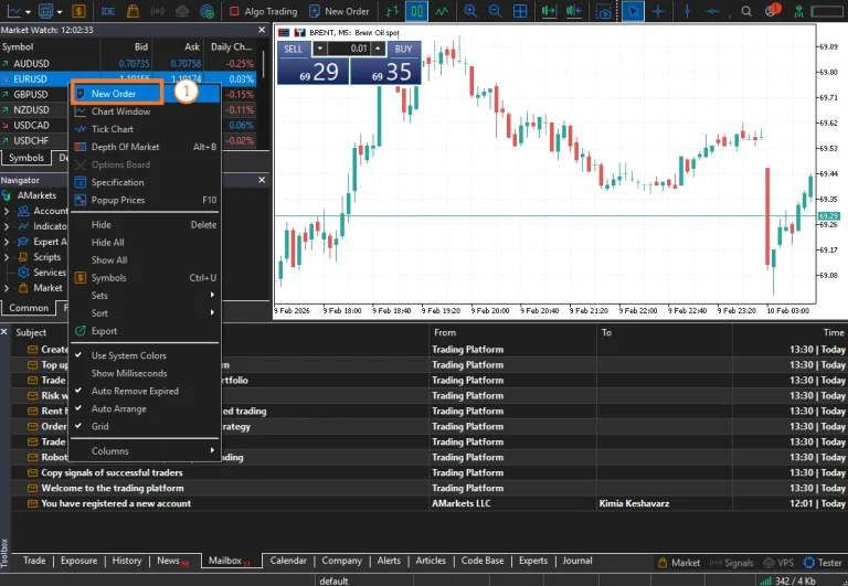 معاملات مشروط در AMarkets