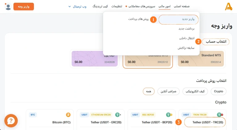 واریز به آمارکتس